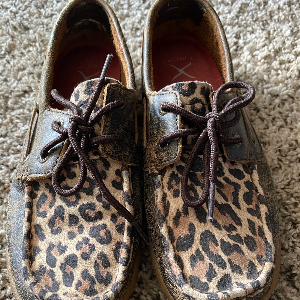Twisted X cheetah print loafers